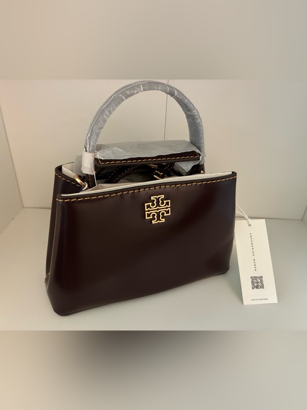 NEW Tory Burch Top-Handle Satchel with Gold Logo